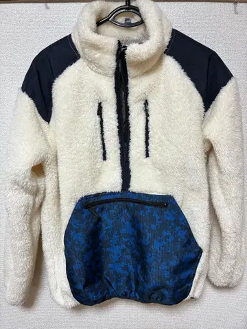 플리스 자켓 보아 자켓 화이트 네이비 M 사이즈