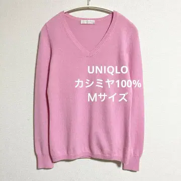 유니클로 캐시미어 100% 핑크 니트 M