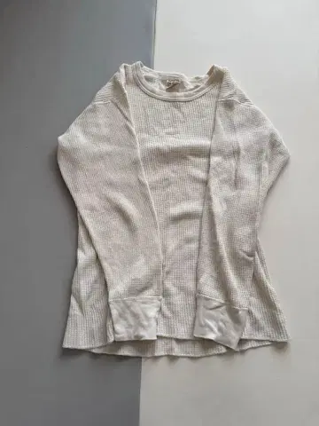 NORTHWEST 화이트 썸머 롱 T 와플 원단