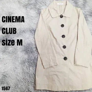 CINEMA CLUB 시네마 클럽 스탠 칼라 코트 아이보리 1567