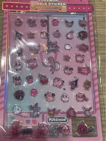 포켓몬 한국 공식 버블 스티커 핑크