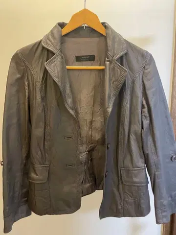 그레이 천연 가죽 자켓 S 사이즈