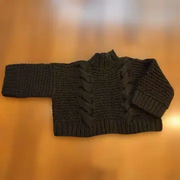 apart by lowrys 블랙 하이 게이지 케이블 니트 숏 기장