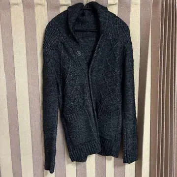 라운지 리자드, 다크 그레이 버튼 니트 가디건