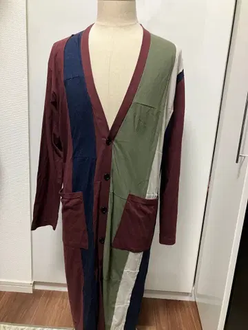 ground Y 그라운드 와이 클레이지 패턴 롱 기장 가디건