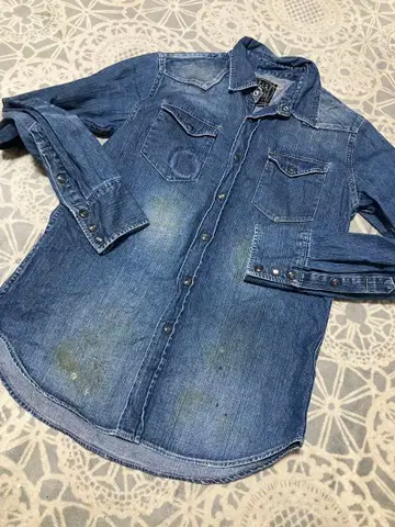 KURO 오염 가공 유즈드 가공 데님 셔츠 사이즈 M