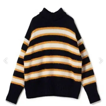 라무 캐시미어 보더 터틀넥 풀오버 25,300엔