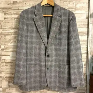 [새상품급] AOKI CAFE SOHO 그레이 체크 테일러드 자켓