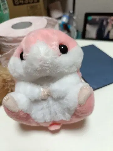 봉제 인형 소동물 햄스터 핑크와 화이트