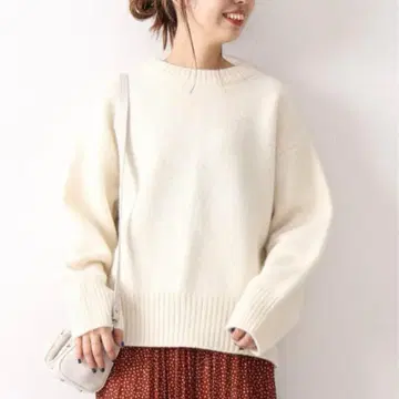 스픽 앤 스팬 울 캐시미어 3G 크루 니트 화이트