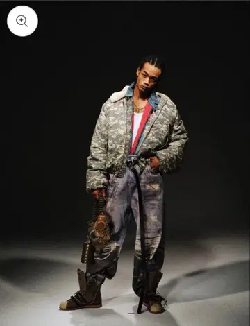 Direct print layered jeans