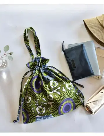 ourhome 아프리카 파냐 원단의 복조리 백