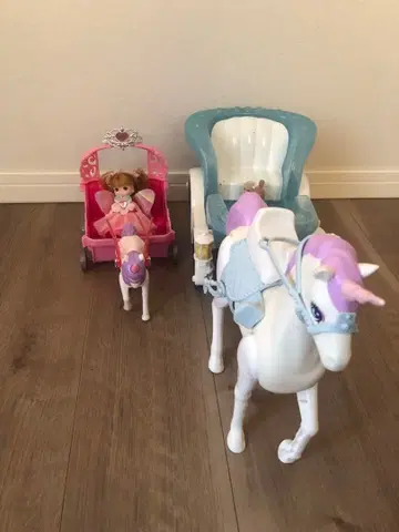 리카짱 마차 2대 인형 강아지
