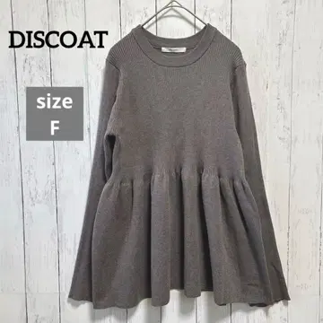 DISCOAT 리브 절개 페플럼 풀오버 니트