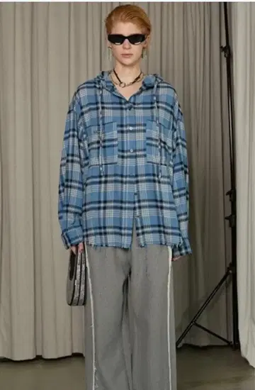 PRANK PROJECT 후디드 체크 셔츠