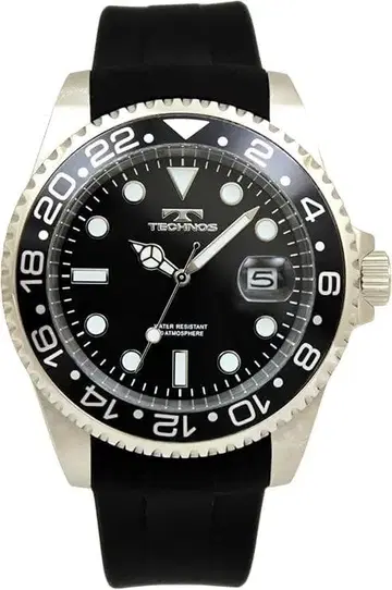 [테크노스] 손목시계 데이트 100주년 모델 T6C28SB 남성용 블랙