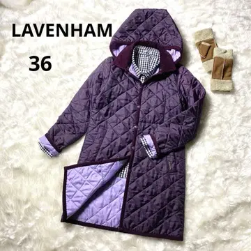 새상품급 [ LAVENHAM ] 퀼팅 자켓 보라색 퍼플 36 코트
