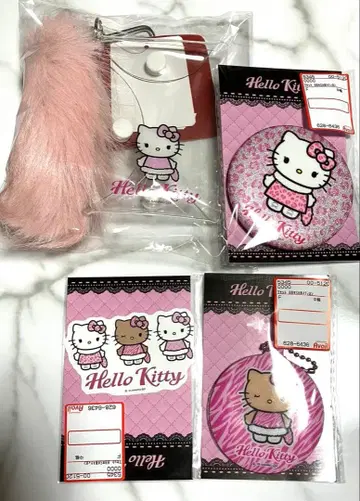 아베일 헬로키티 복주머니 캔 배치 거울 참 등 4종 세트