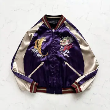 테일러 토요 리버서블 스카잔 독수리 호랑이 용 블랙 퍼플 S