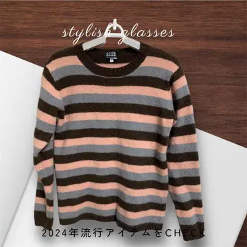 00s TAKEO KIKUCHI 보더 울 니트 archive y2k