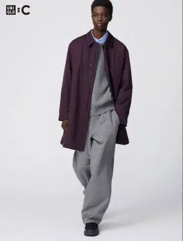 유니클로 UNIQLO C 맨투맨 와이드 팬츠 05 그레이 S 긴 길이