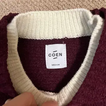 COEN 버건디 크루넥 니트 M