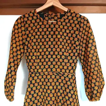 빈티지 70s 꽃무늬 원피스 레트로 팝