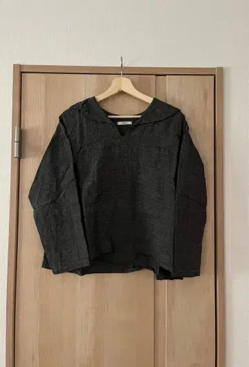 FU-KO Basics. 세일러 카라 블라우스 멜란지 그레이 L 사이즈