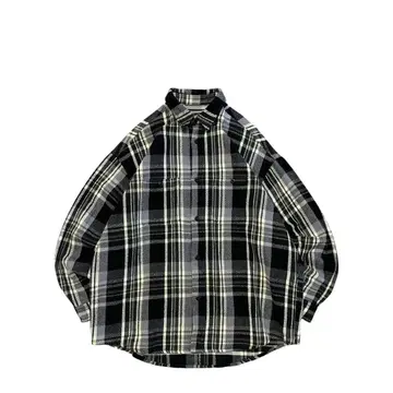 [ 새상품급 ] USED 00s 체크 헤비 플란넬 셔츠 BK/GR