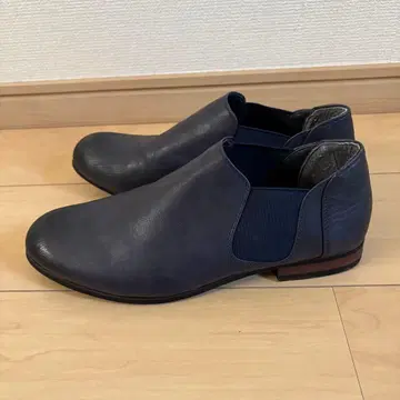 Dedes 네이비 가죽 사이드 고어 부츠