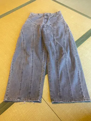 viavanda 와이드 레그 데님 팬츠