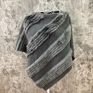 맥스앤모이 [38] 캐시미어 100% 퍼 부착 케이프 코트/판초