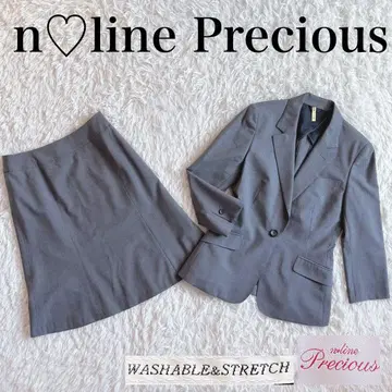 컨디션 최상 워셔블 엔 라인 프레셔스 스커트 수트 스트라이프 그레이