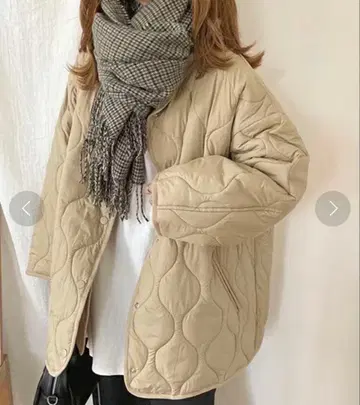 chocomee 퀼팅 코트 베이지