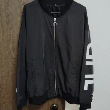 블랙 점퍼 블루종 큰 프린트