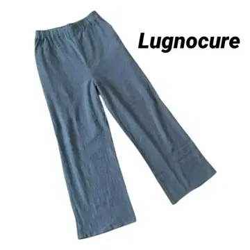 [새상품급] Lugnocure 와이드 팬츠 캐주얼 팬츠 주름 가공 블루