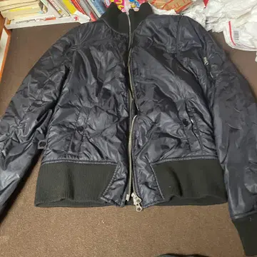 블랙 MA-1 스타일 자켓 처비갱 스컬 와펜