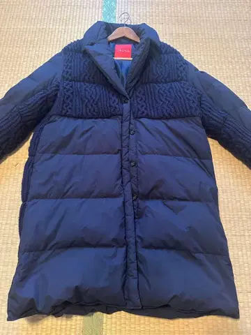 TRUNO 다운 코트 니트 절개