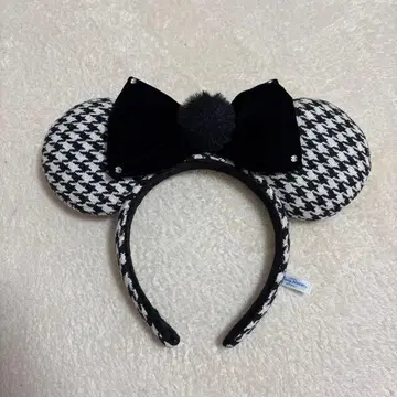 디즈니 머리띠 하운드투스 체크 패턴