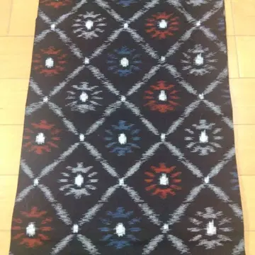 목화 쿠루메 카스리 능화 무늬 기모노