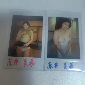 아카이 미키 친필 사인 폴라로이드 2장 세트