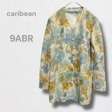 카리비안 자켓 가디건 꽃무늬 플라워 긴팔 올 패턴 레트로