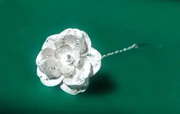 아키타 은선 세공 전통 공예품 실버 핑 브로치