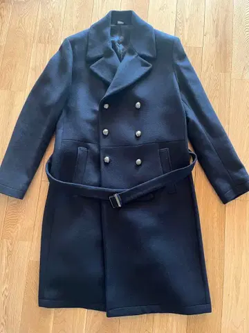 [컨디션 최상] YOON 알스터 롱 피코트 네이비 이태리제 사이즈 52