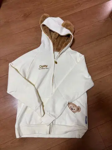 더피 플리스 안감 후드티 L 화이트