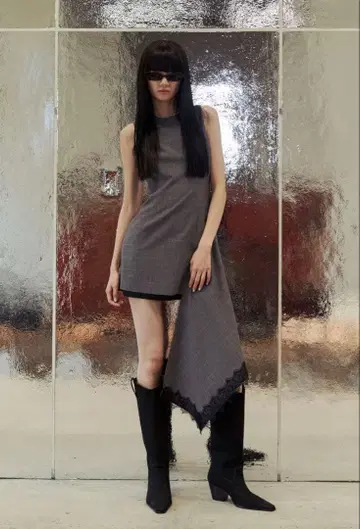 JOSE MOON 비대칭 미니 드레스 38