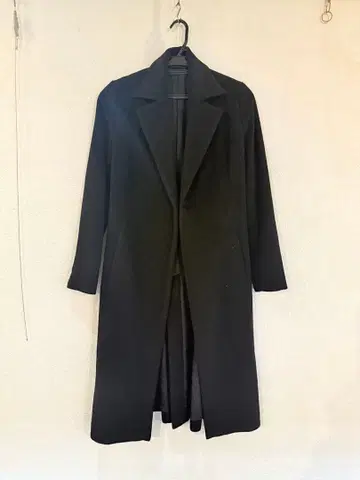 블랙 롱 코트 벨트 포함