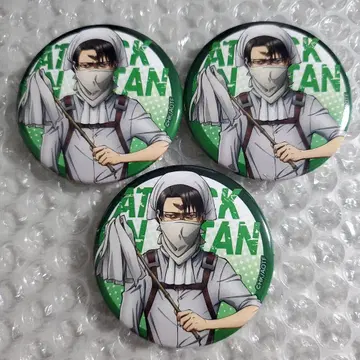 진격의 거인 WIT STUDIO 리바이 캔뱃지 동종 3개