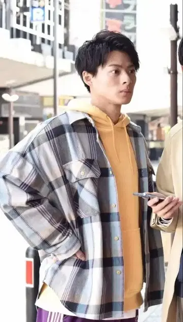 BIG MAC 프릭스스토어 별주 빅 실루엣 체크 무늬 플란넬 셔츠