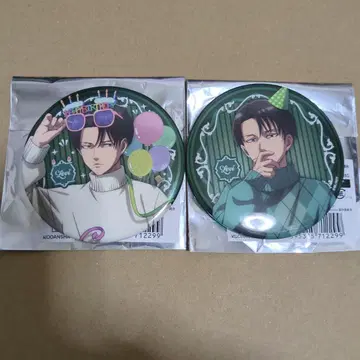 진격의 거인 프린스 호텔 메탈 캔뱃지 리바이 2종 세트